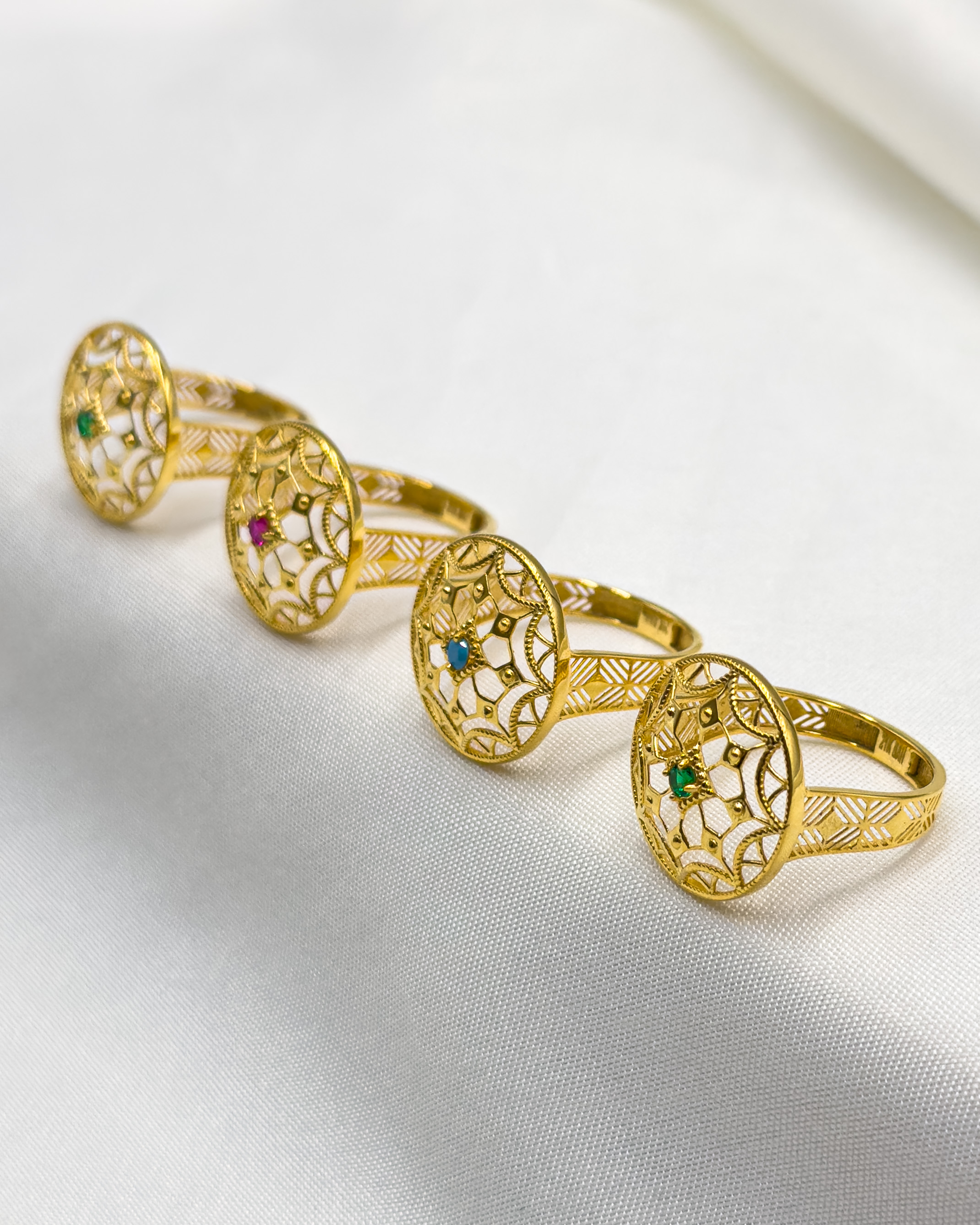 Ammolite Jewellery gold rings collection